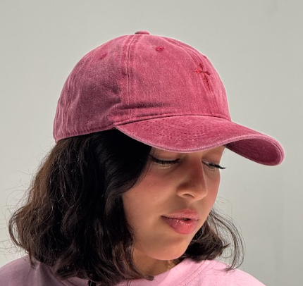 Washed rose cap