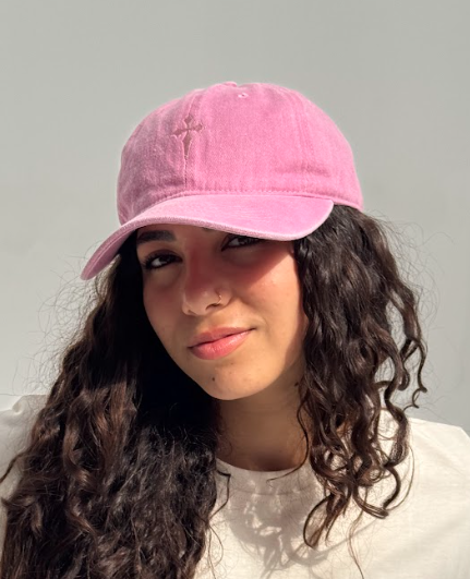 Washed rose cap
