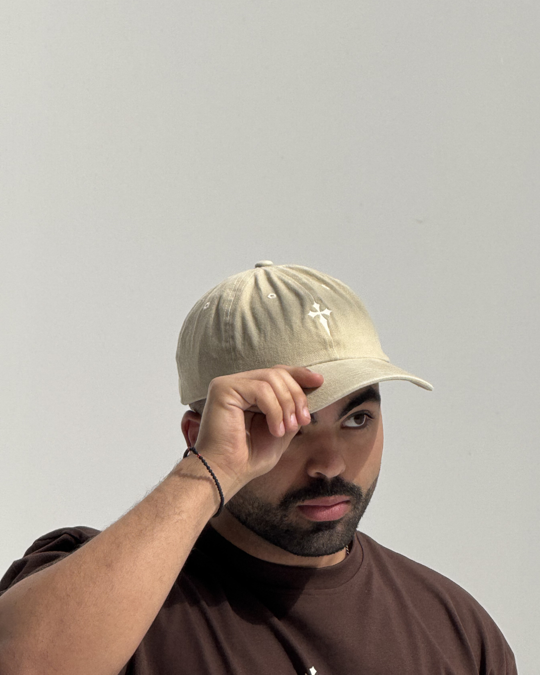 Washed beige cap