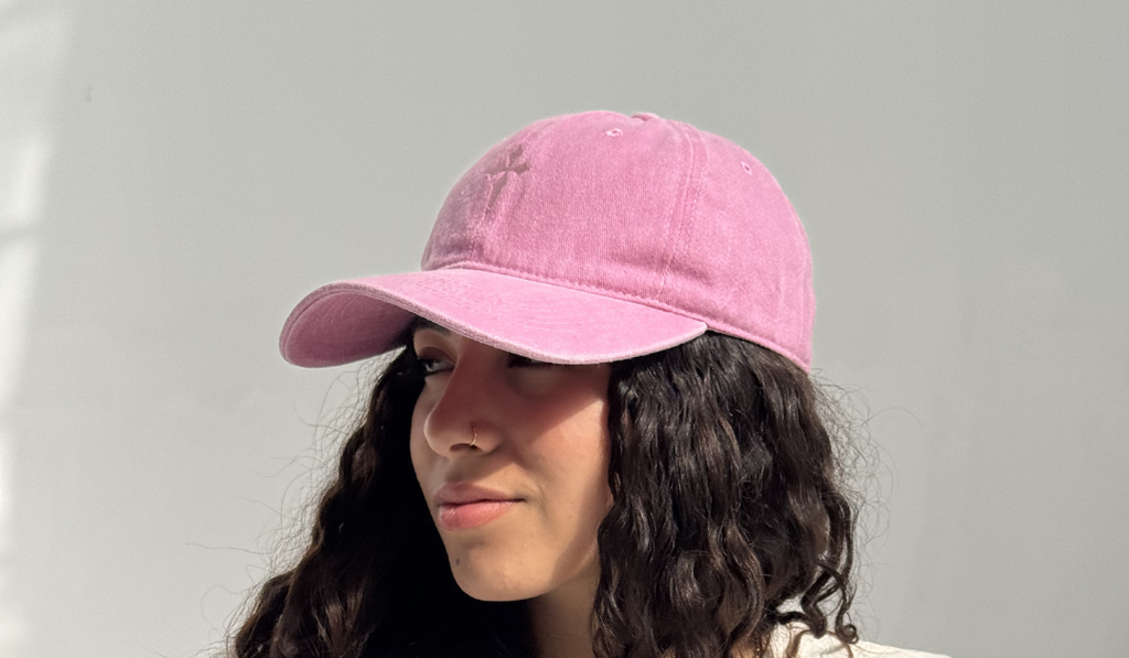 Washed rose cap